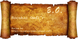 Bocskai Omár névjegykártya